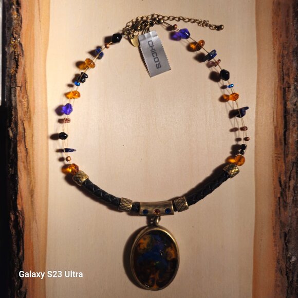 NWT Chico's Multi color string beaded BOHO Y2K chunky 90's style choker necklace - Picture 6 of 6